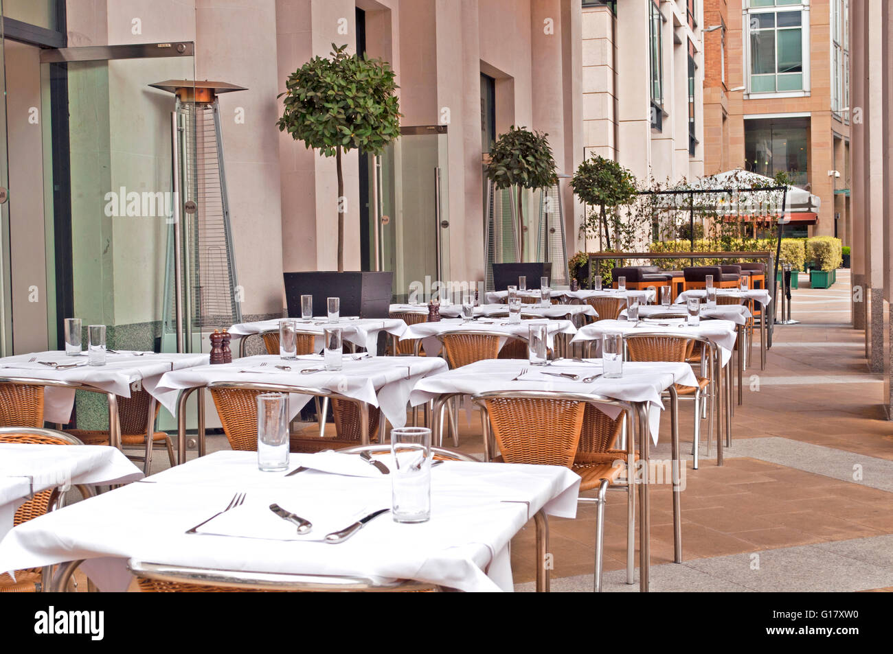 Typical European city restaurant Stock Photo