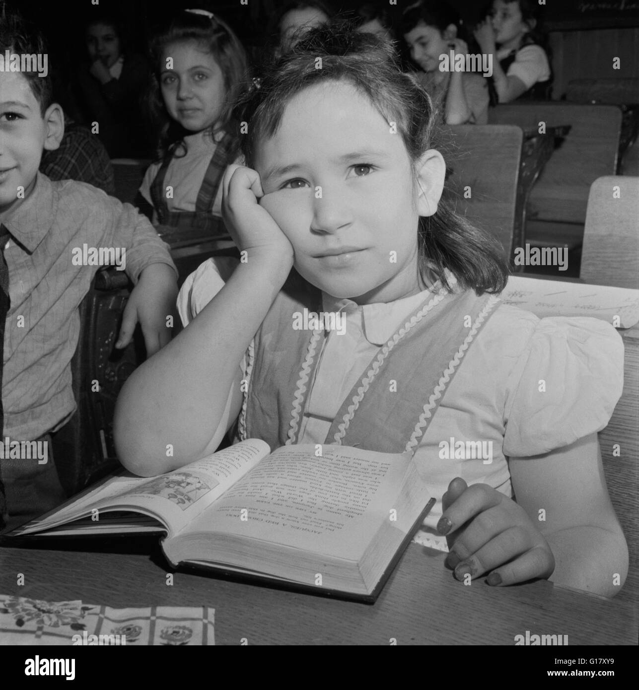 Student at Public School Eight, New York City, New York, USA, Marjorie Collins for Office of War Information, January 1943 Stock Photo