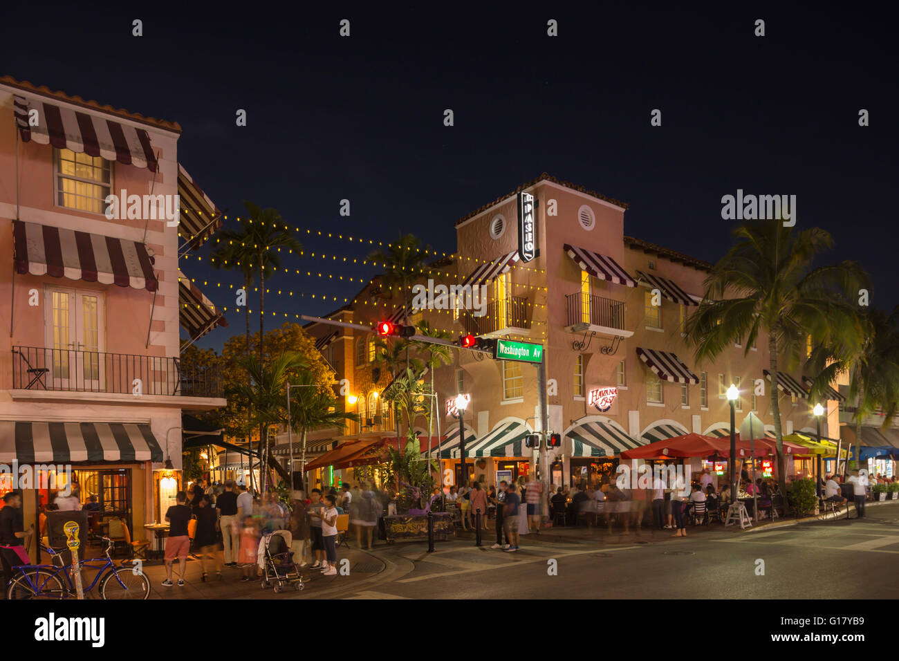 RESTAURANTS ESPANOLA WAY HISTORIC SPANISH VILLAGE MIAMI BEACH FLORIDA USA Stock Photo Alamy