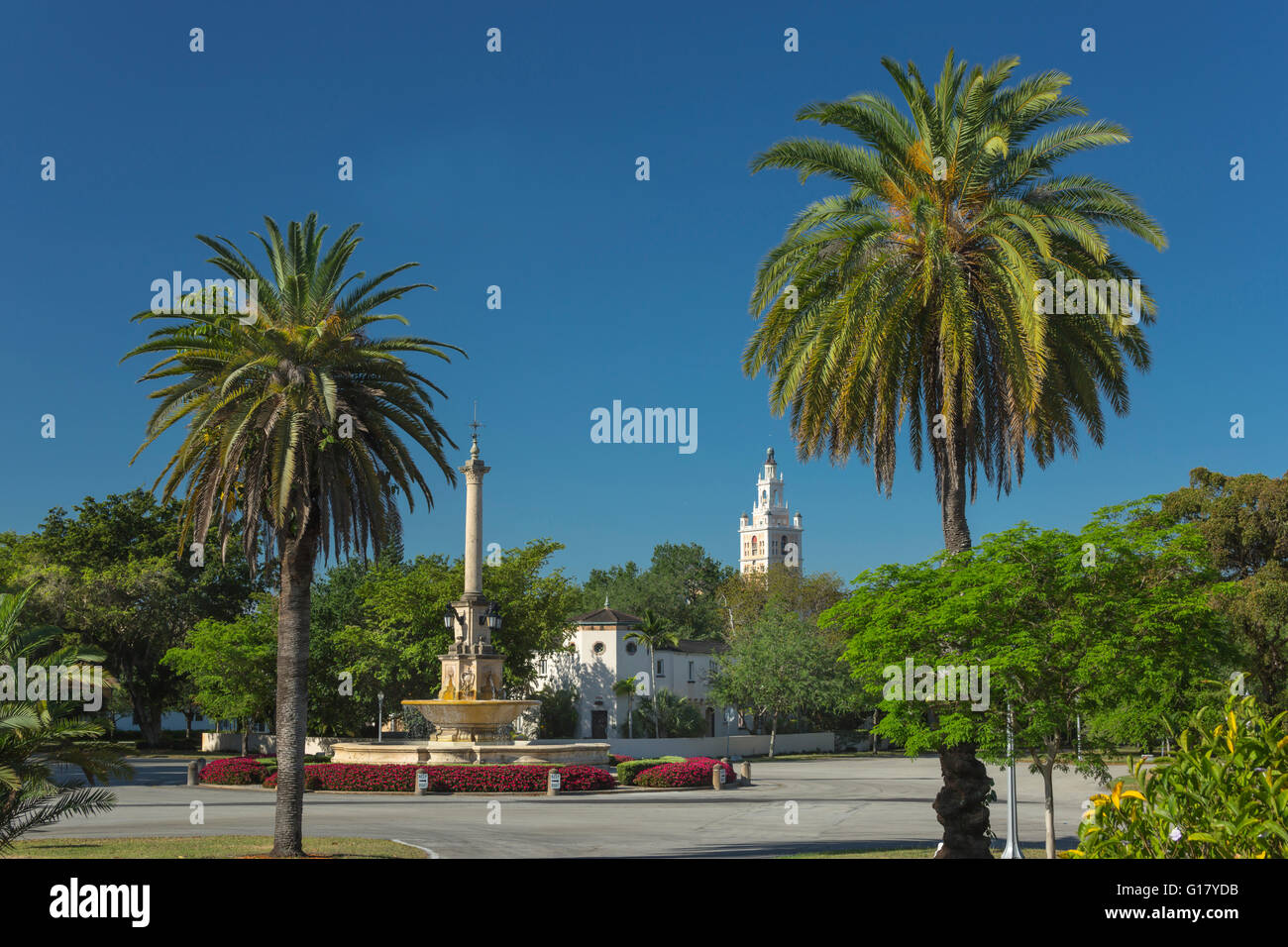 DE SOTO FOUNTAIN BILTMORE TOWER DE SOTO CIRCLE CORAL GABLES FLORIDA USA Stock Photo