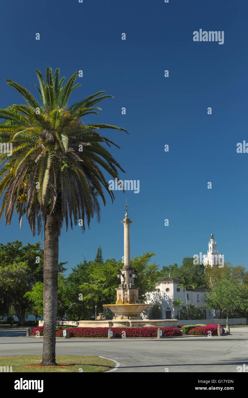 DE SOTO FOUNTAIN BILTMORE TOWER DE SOTO CIRCLE CORAL GABLES FLORIDA USA Stock Photo