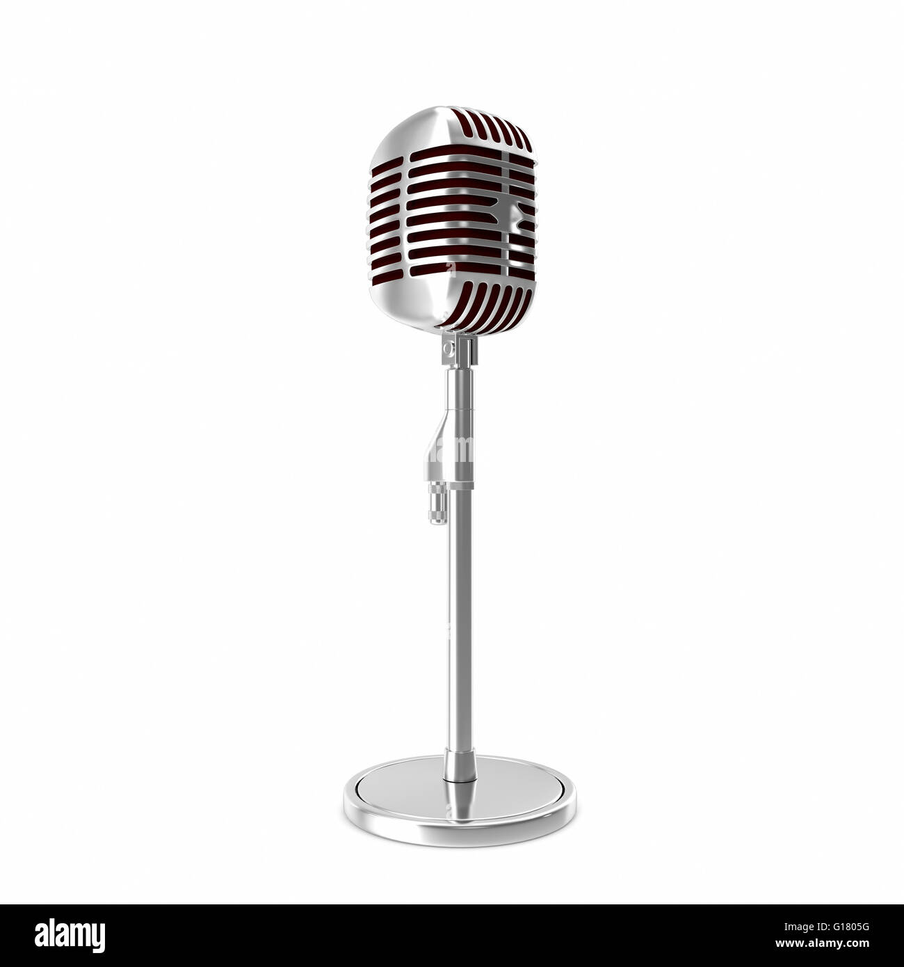 Chrome retro microphone isolated on white backgorund Stock Photo Alamy