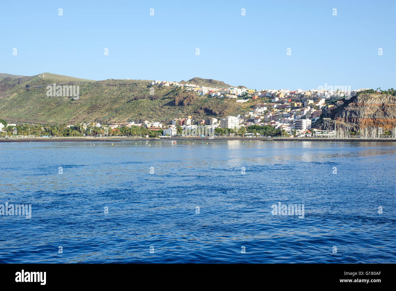 Sea view on San Sebastian de la Gomera  - the main port and capital town, Canary Islands. Spain. Stock Photo