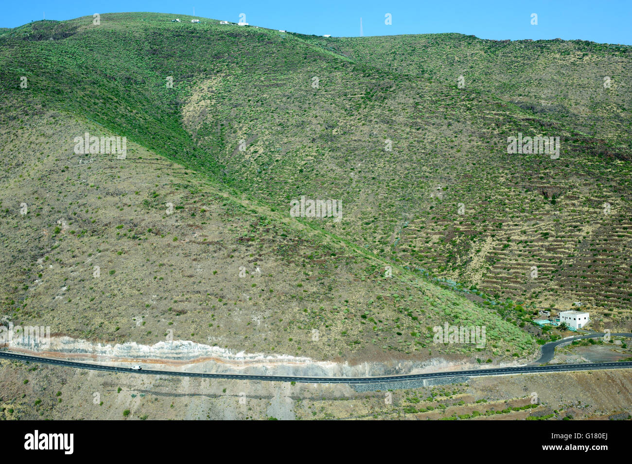 View on the Road Carretera General del sur, San Sebastian de La Gomera,  Spain Stock Photo