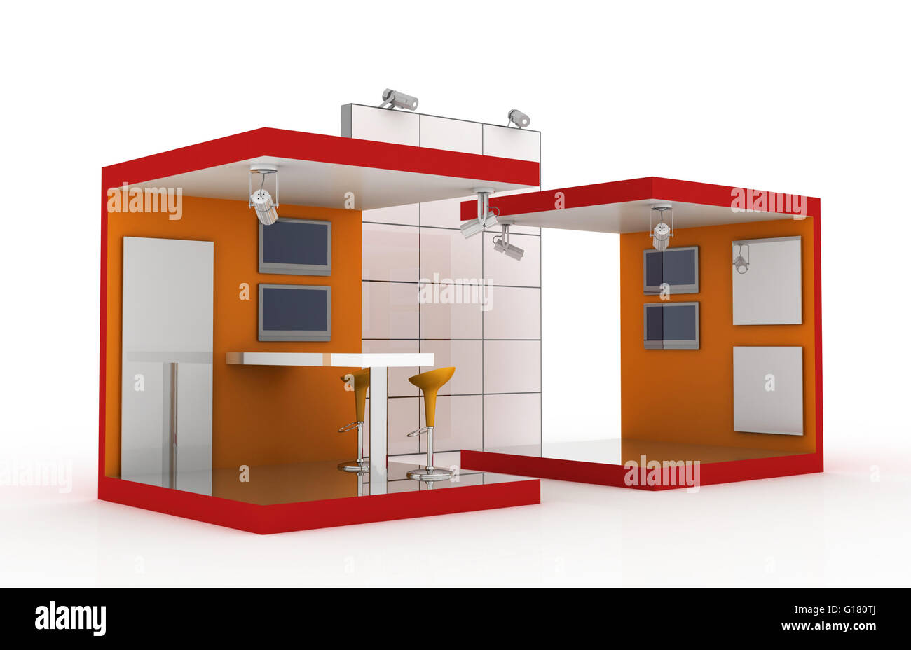 Empty exhibition booth, copy space illustration, 3d rendering Stock ...