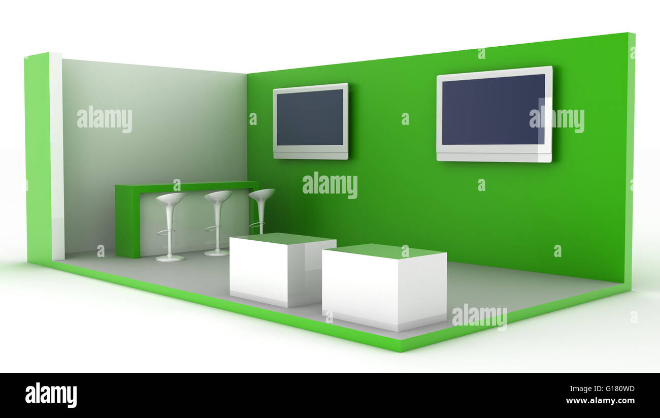 Empty exhibition booth, copy space illustration, 3d rendering Stock ...