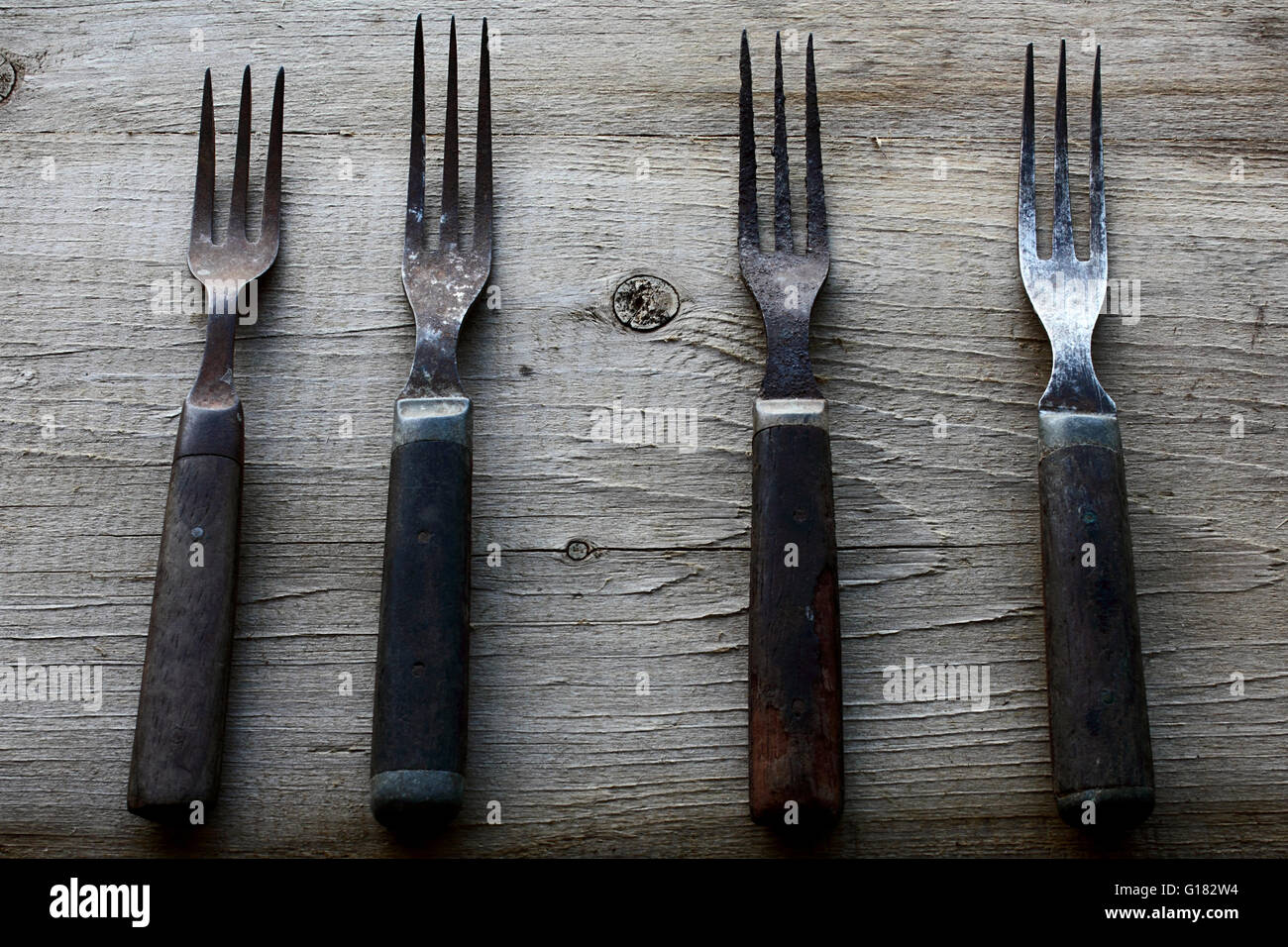 Antique steel forks Stock Photo Alamy