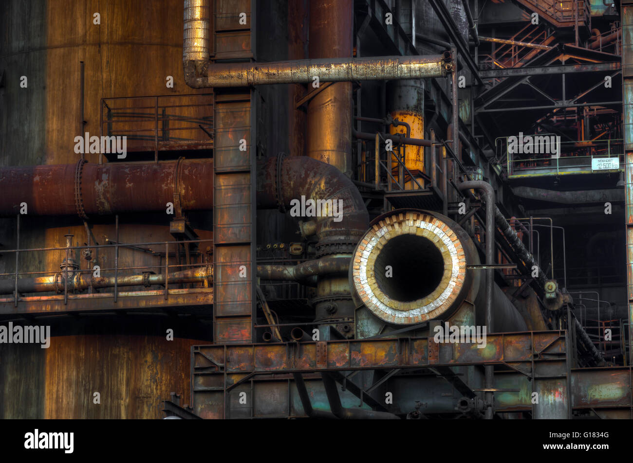 Coking plant, blast furnaces and the other technological facilities of metallurgical basic industry and energetics Stock Photo