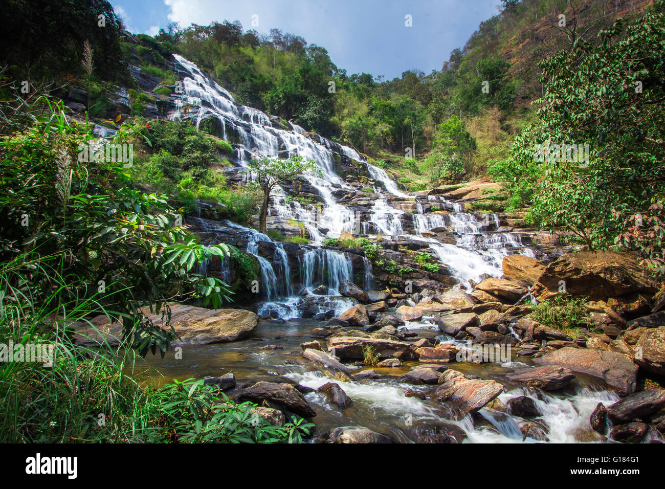 Mae Ya Waterfall, Chiang Mai, Thailand Stock Photo