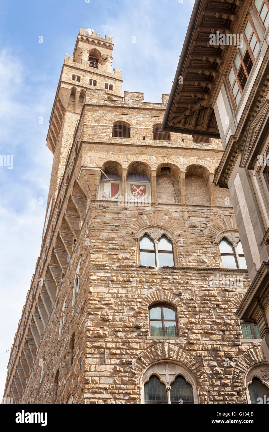 Palazzo Vecchio, Piazza Della Signoria, Florence, Tuscany, Italy Stock Photo