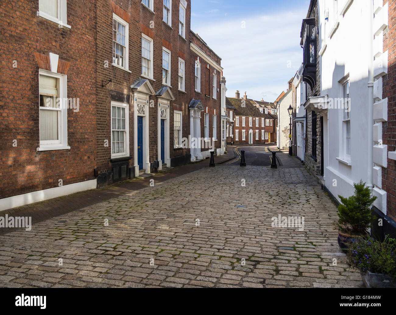 Cobbled Street in Poole Old Town, Dorset, UK Stock Photo - Alamy