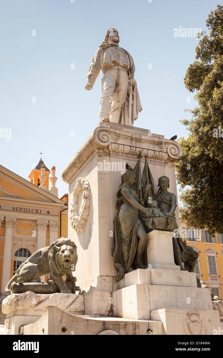 Statue of Giuseppe Garibaldi, Place Garibaldi, Garibaldi Square, Nice, Cote D’Azur, France Stock Photo