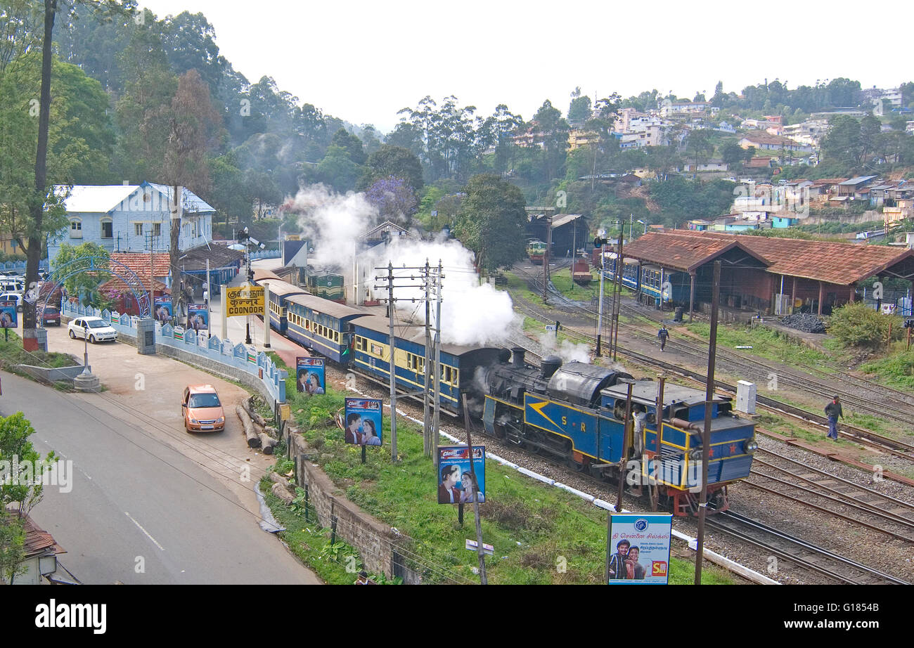 Nilgiri Mountain Railway, an UNESCO World Heritage Railway, Nilgiris, Tamil Nadu Stock Photo