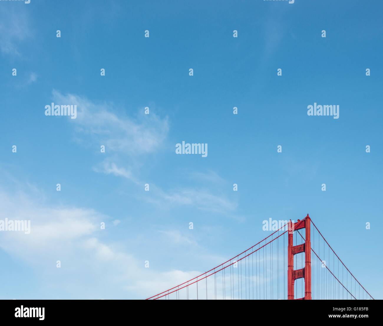 Partial view of Golden Gate Bridge, San Francisco, USA Stock Photo