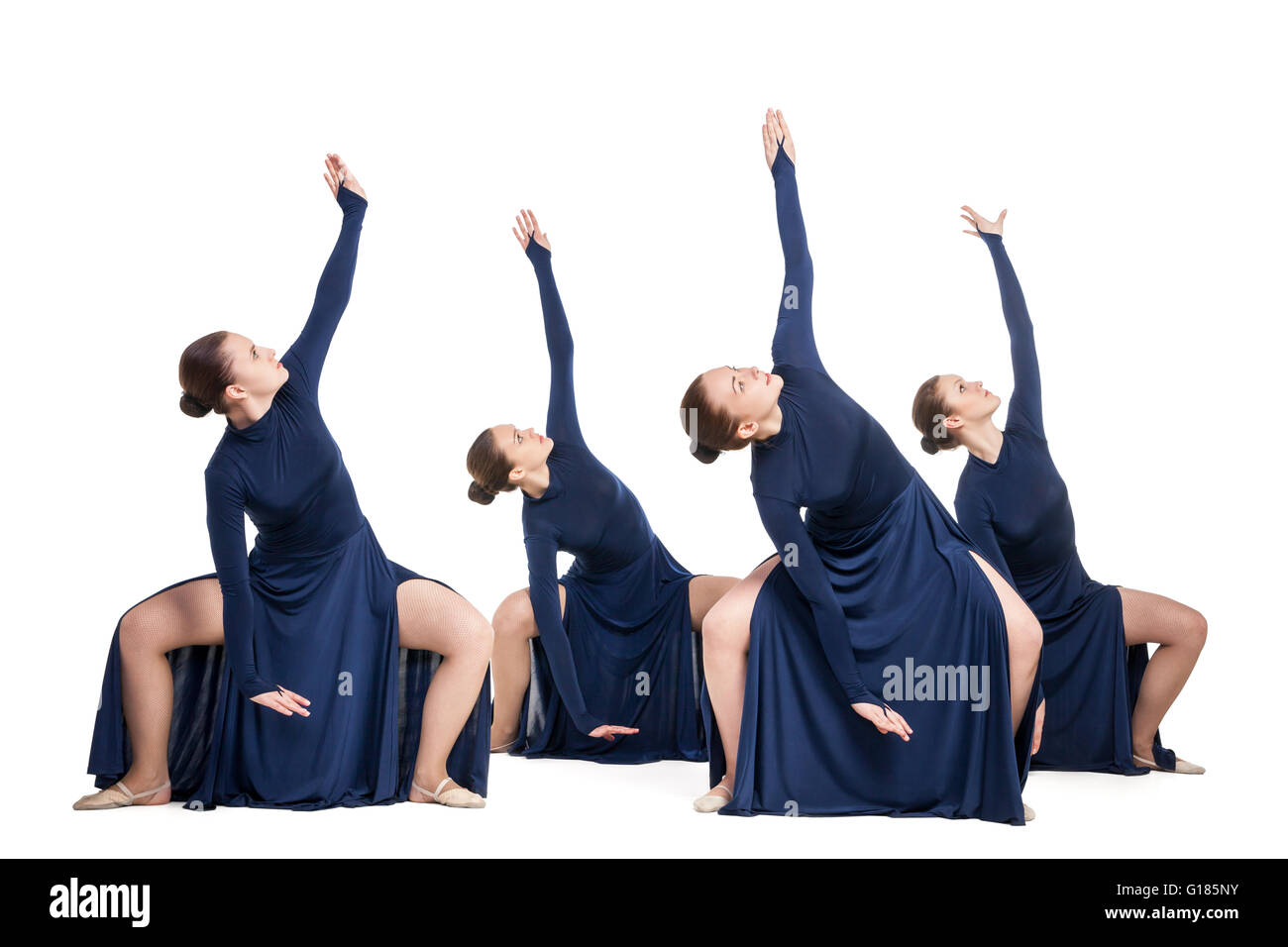 young dancers dancing over white backgroud Stock Photo