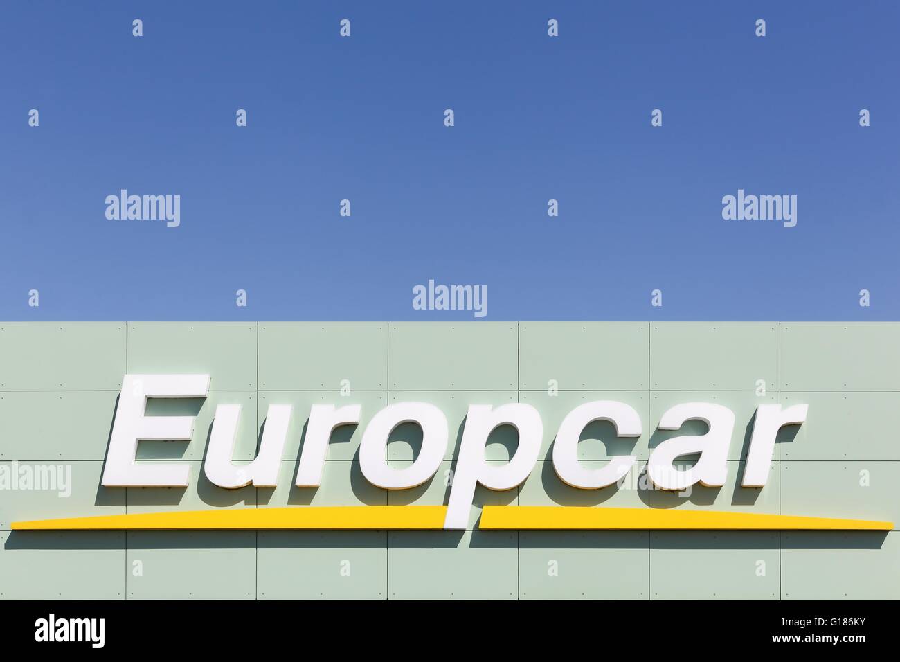 Europcar logo on wall Stock Photo