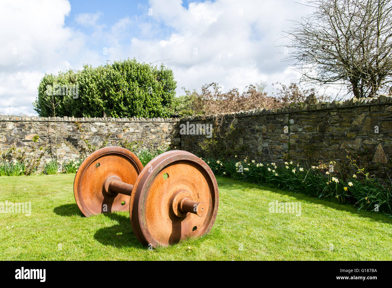 A wheel set from a train at Clonakilty Model Railway Village, West Cork