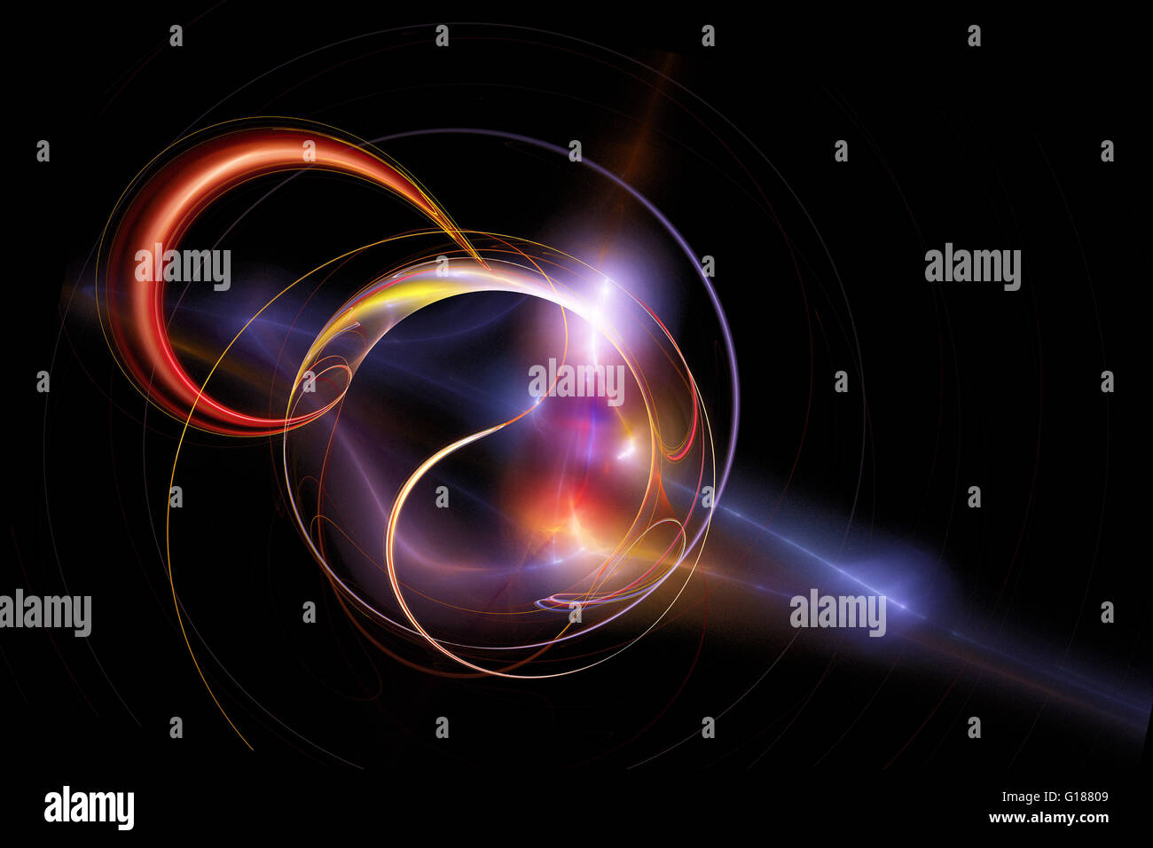 Fractal image of colorful lines forming a vortex motion Stock Photo - Alamy