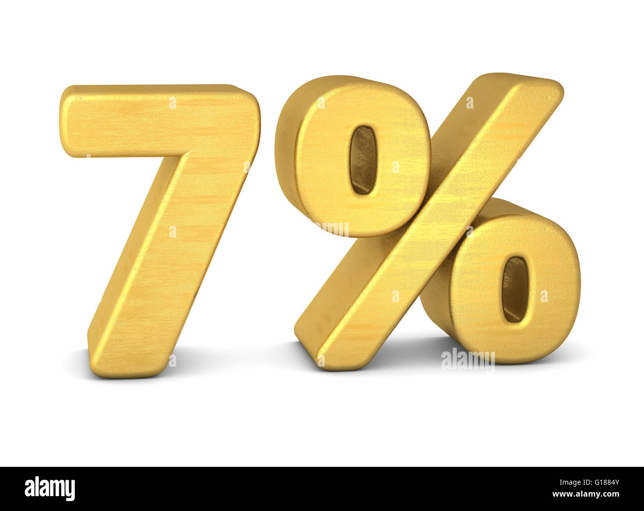 7 percent symbol 3d gold Stock Photo - Alamy