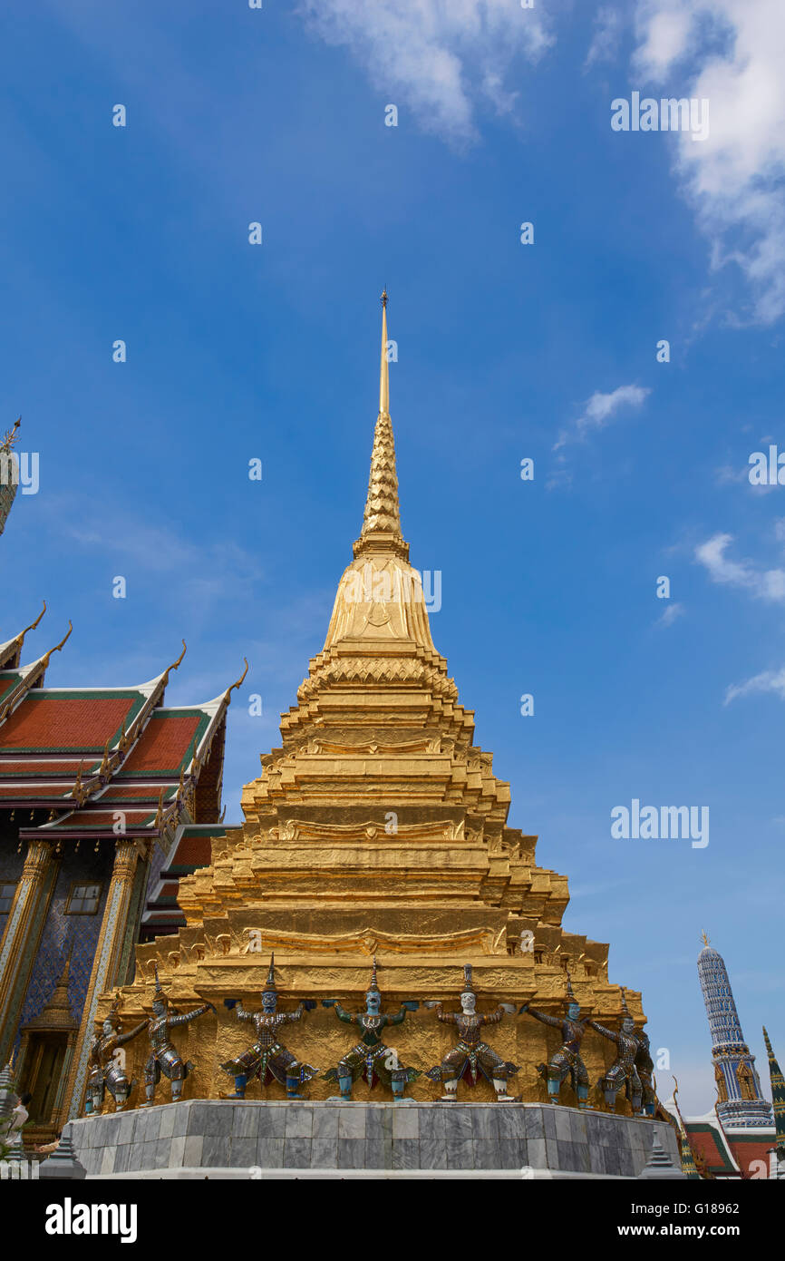 Golden Chedi at Wat Phra Kaew, Grand Palace, Bangkok, Thailand Stock Photo
