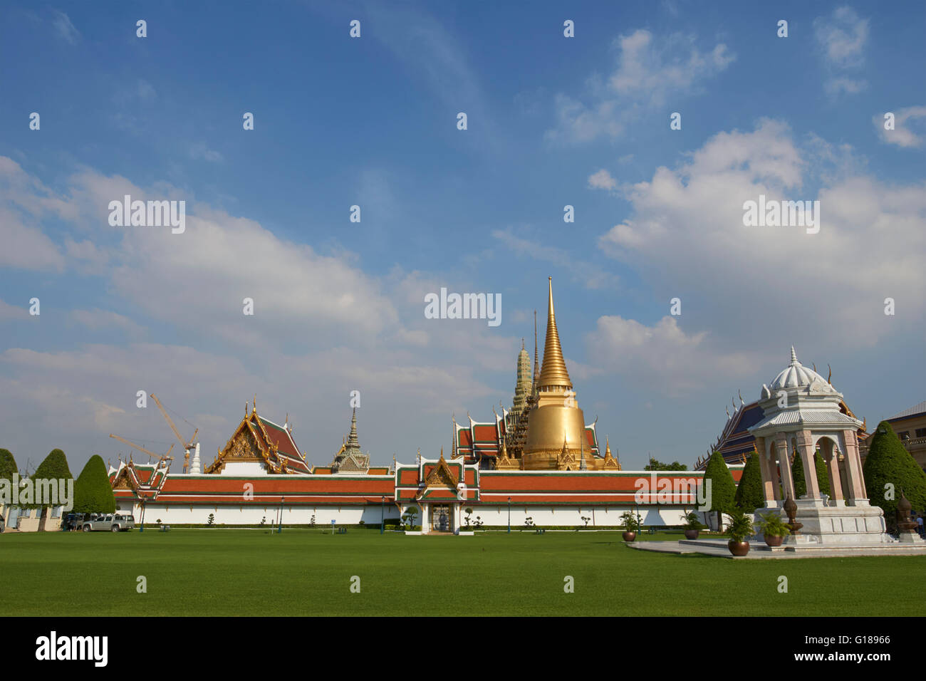 Wat Phra Kaew from entrance, Grand Palace, Bangkok, Thailand Stock Photo