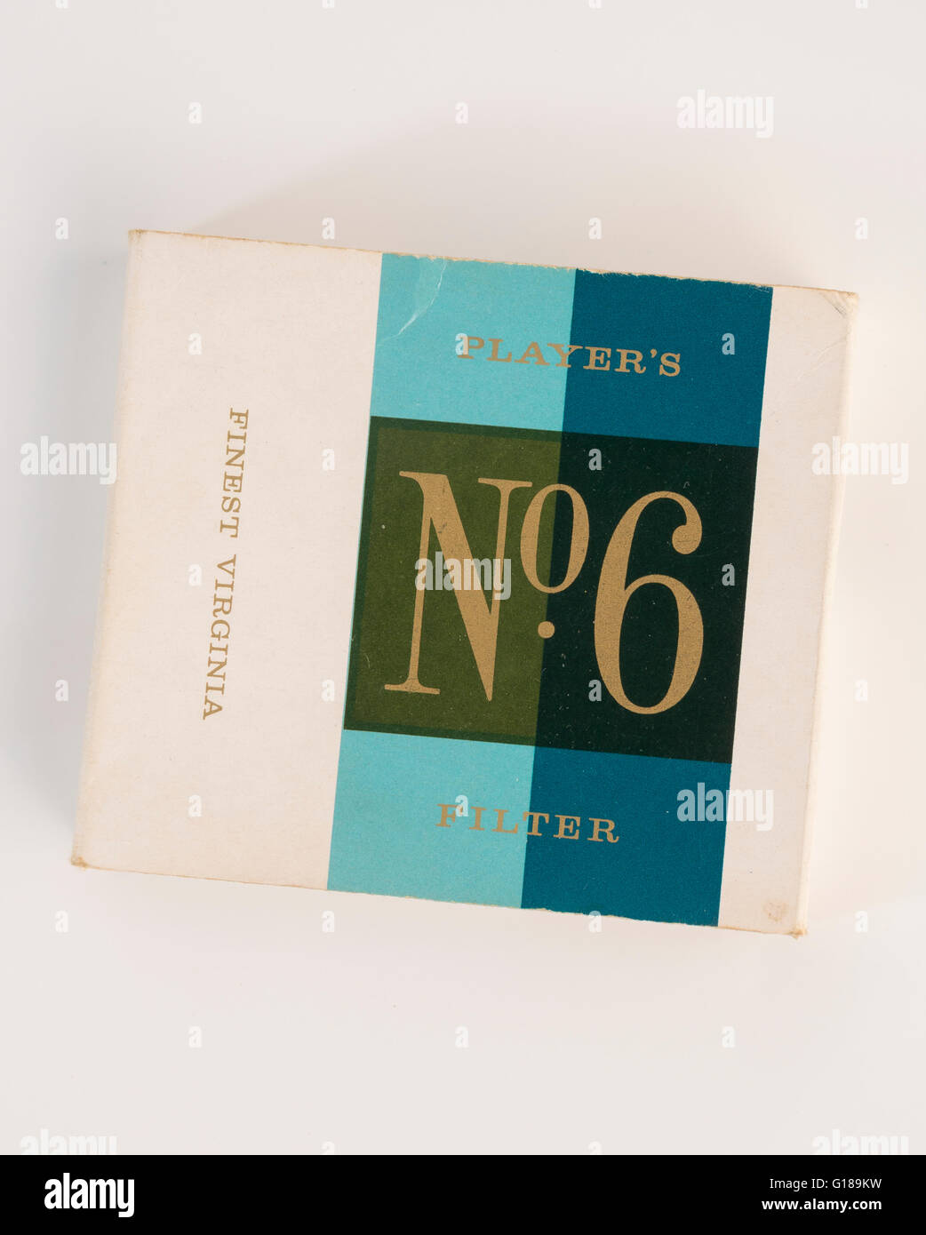 Packet of 20 Players No.6 Filter Cigarettes Stock Photo