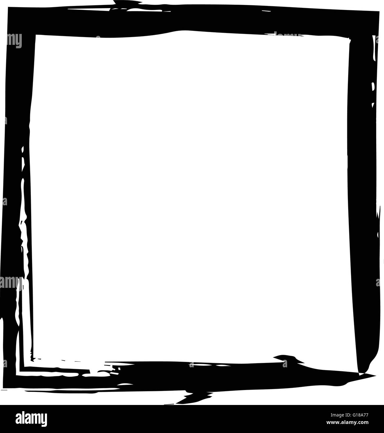 Square frame brush vector grunge paint watercolour ink Stock Vector ...