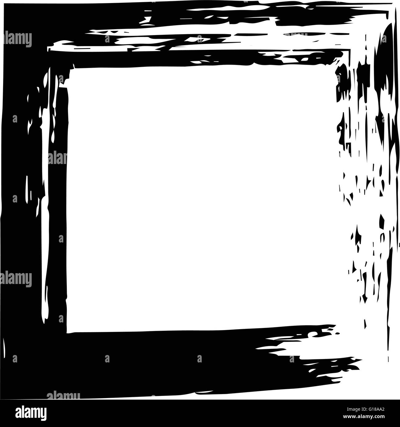 Square frame brush vector grunge paint watercolour ink Stock Vector ...