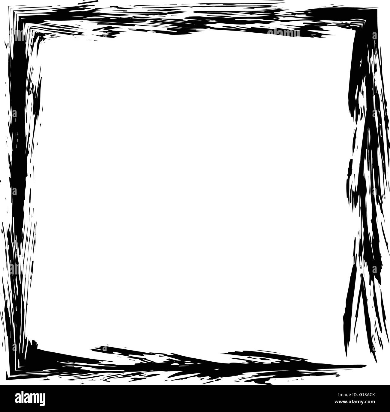 Square frame brush vector grunge paint watercolour ink Stock Vector ...