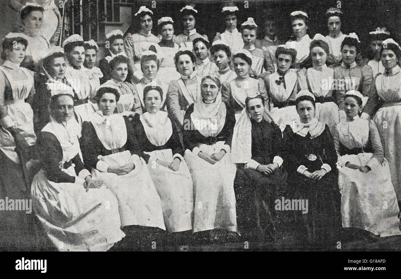 Female staff Bristol General Hospital circa 1890 Stock Photo