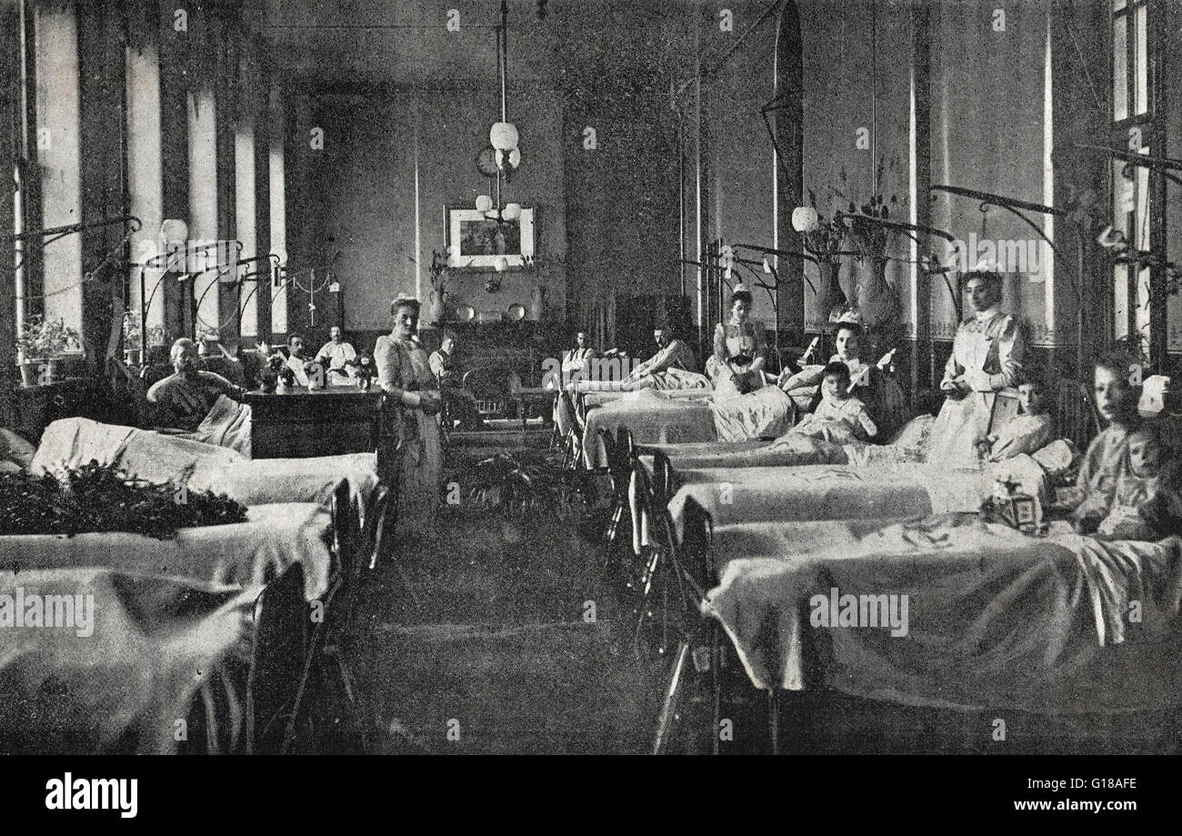 The Joseph Storrs Fry ward at Bristol General Hospital circa 1890 Stock Photo