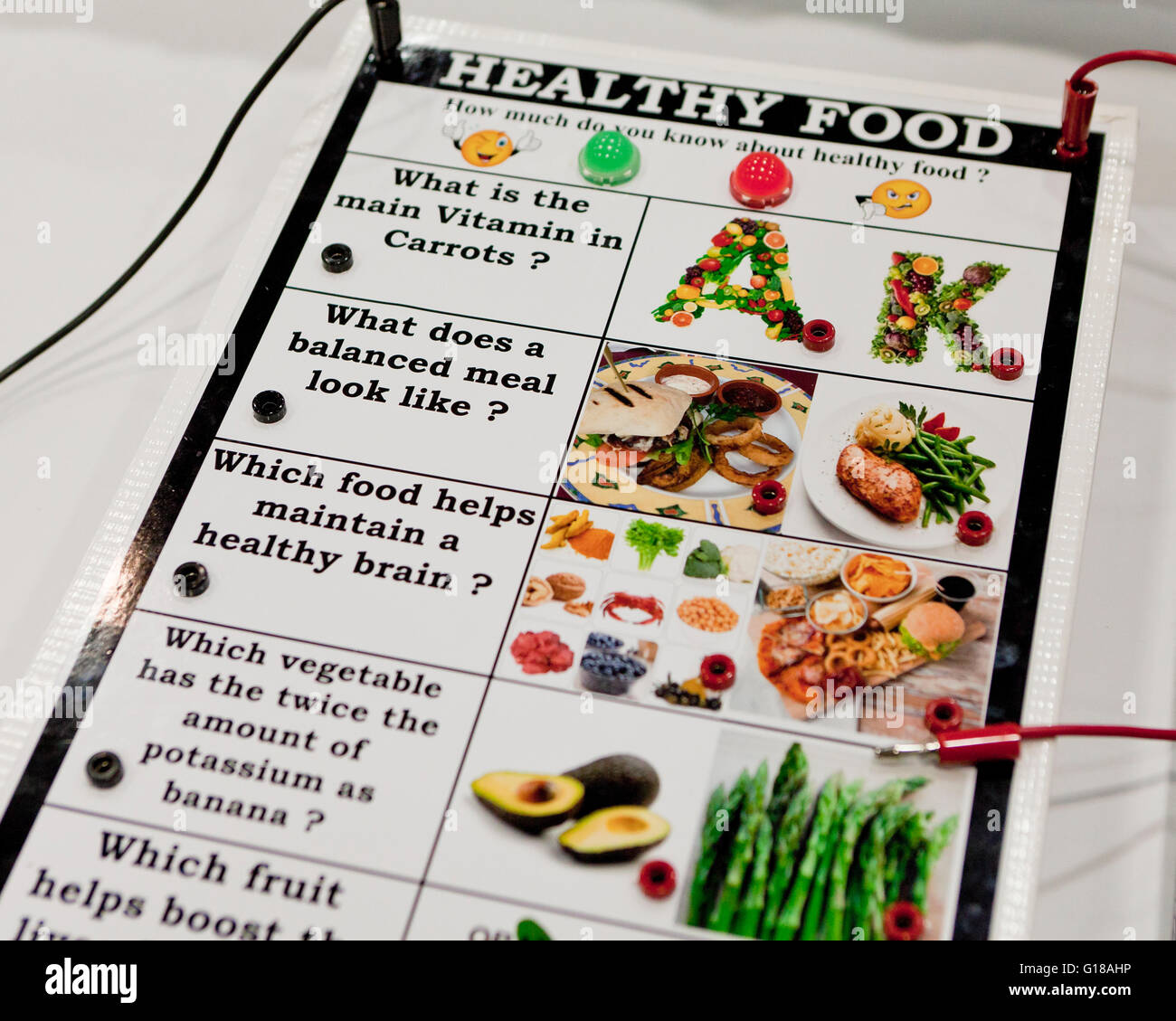 Healthy food game board made by students exhibited at science fair - USA Stock Photo