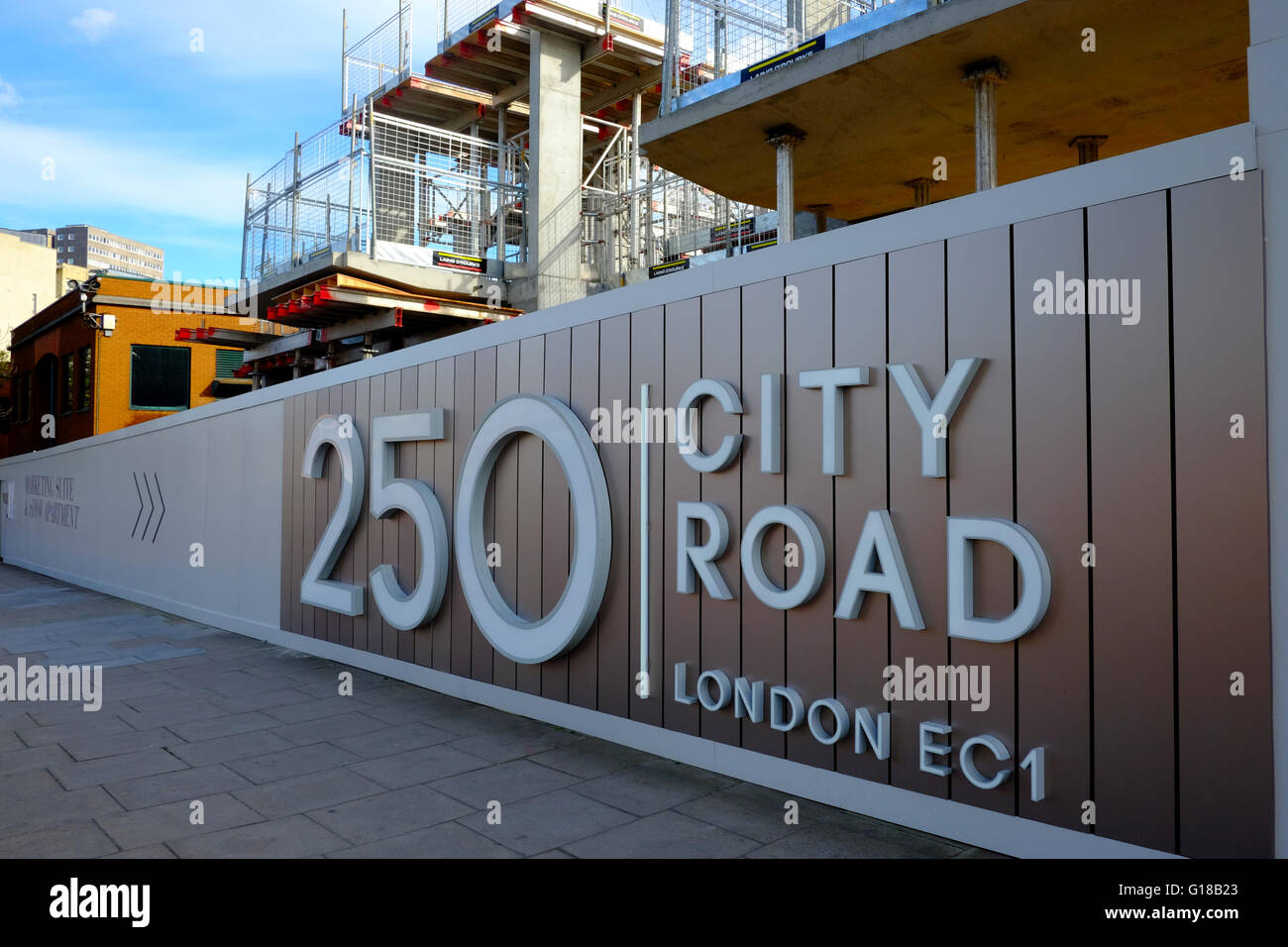 Construction Site at 250 City Road, London Stock Photo