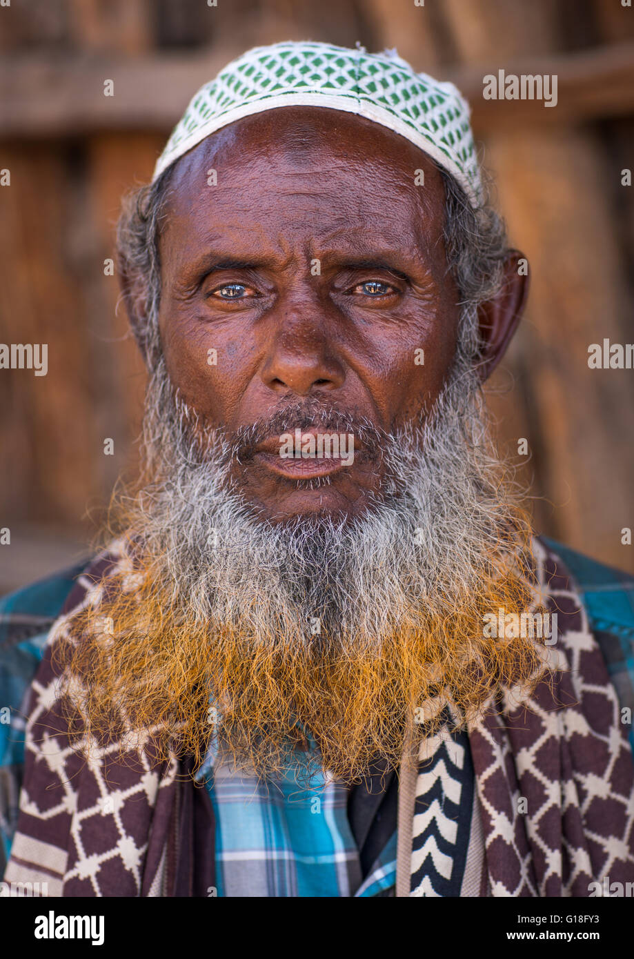 Afar tribe elder with red beard, Afar region, Assayta, Ethiopia Stock ...