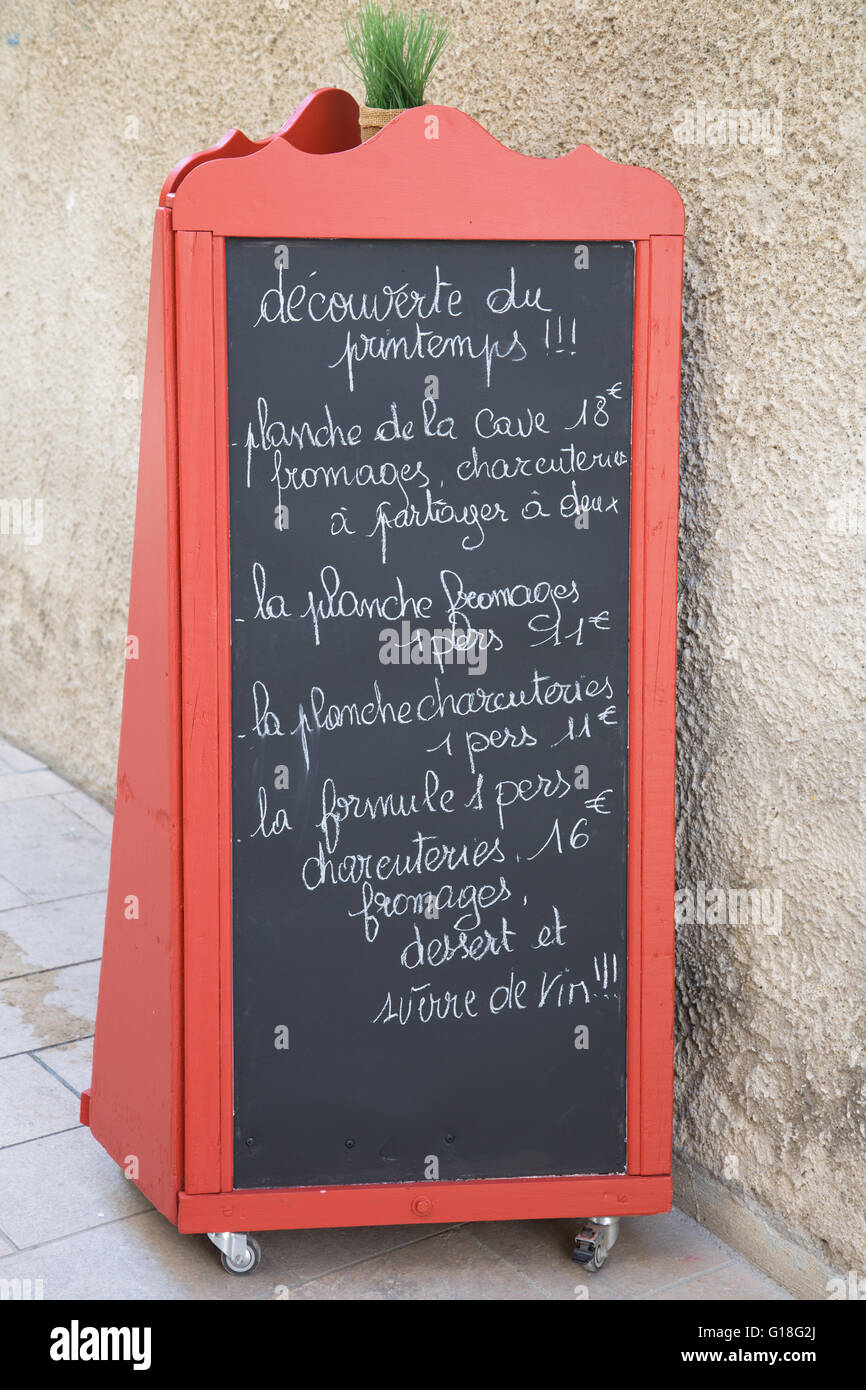 Food Menu Sign, Saint Remy de Provence; France Stock Photo Alamy