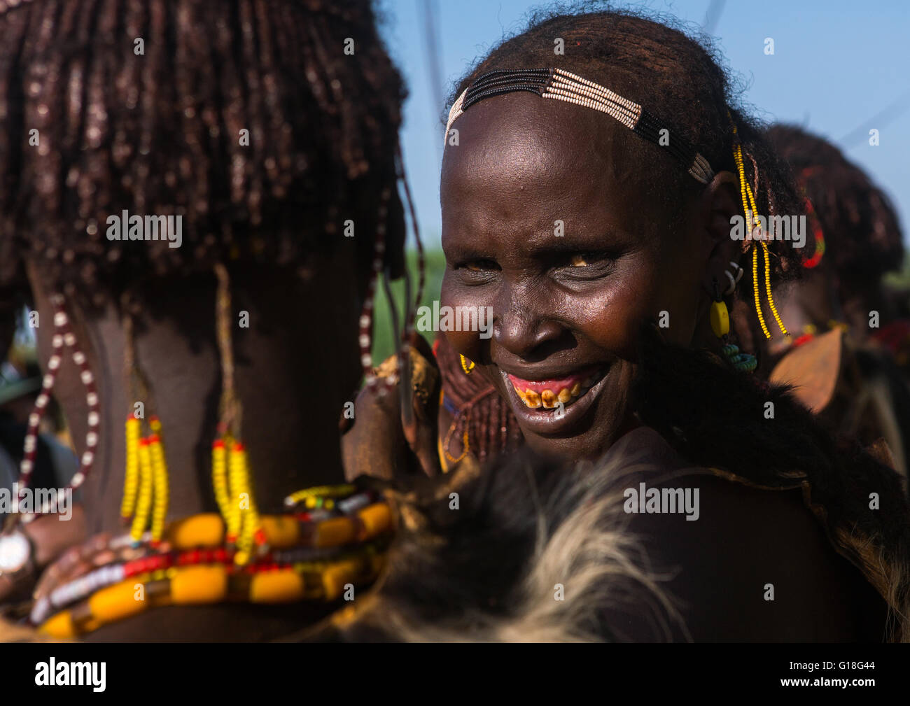 Dassanech tribe women during dimi ceremony to celebrate circumcision of ...