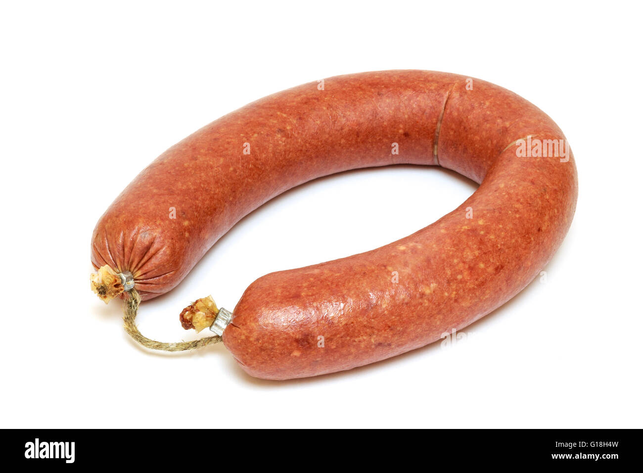 Beef sausage isolated on white background Stock Photo