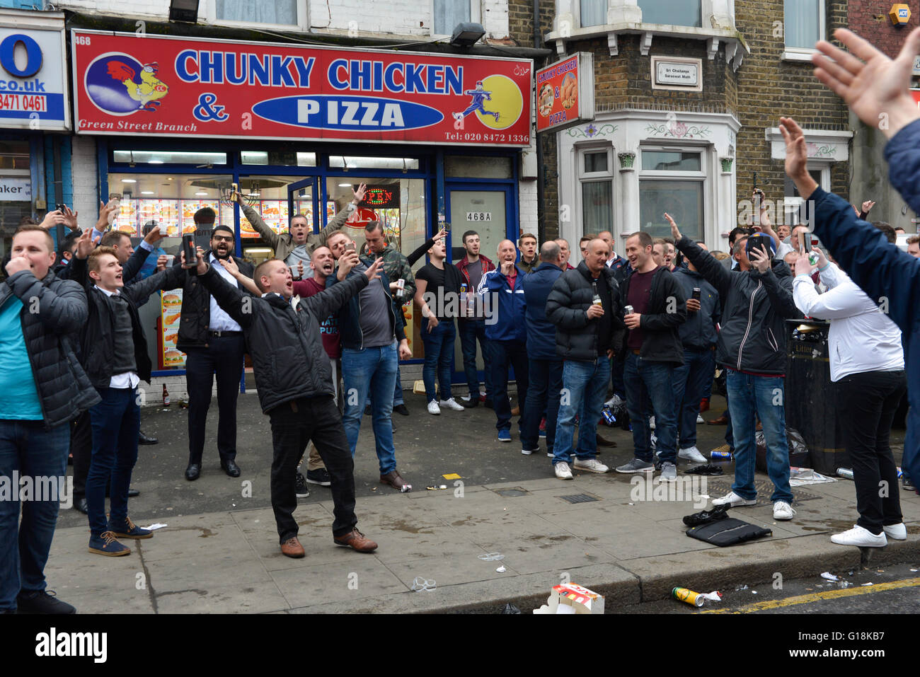 London, UK. 10th May, 2016. Supporters attend the last game of the West Ham Football club at the Boylen Ground,  London. United Kingdom.  Credit:  Emanuele Giovagnoli/Alamy Live News Stock Photo