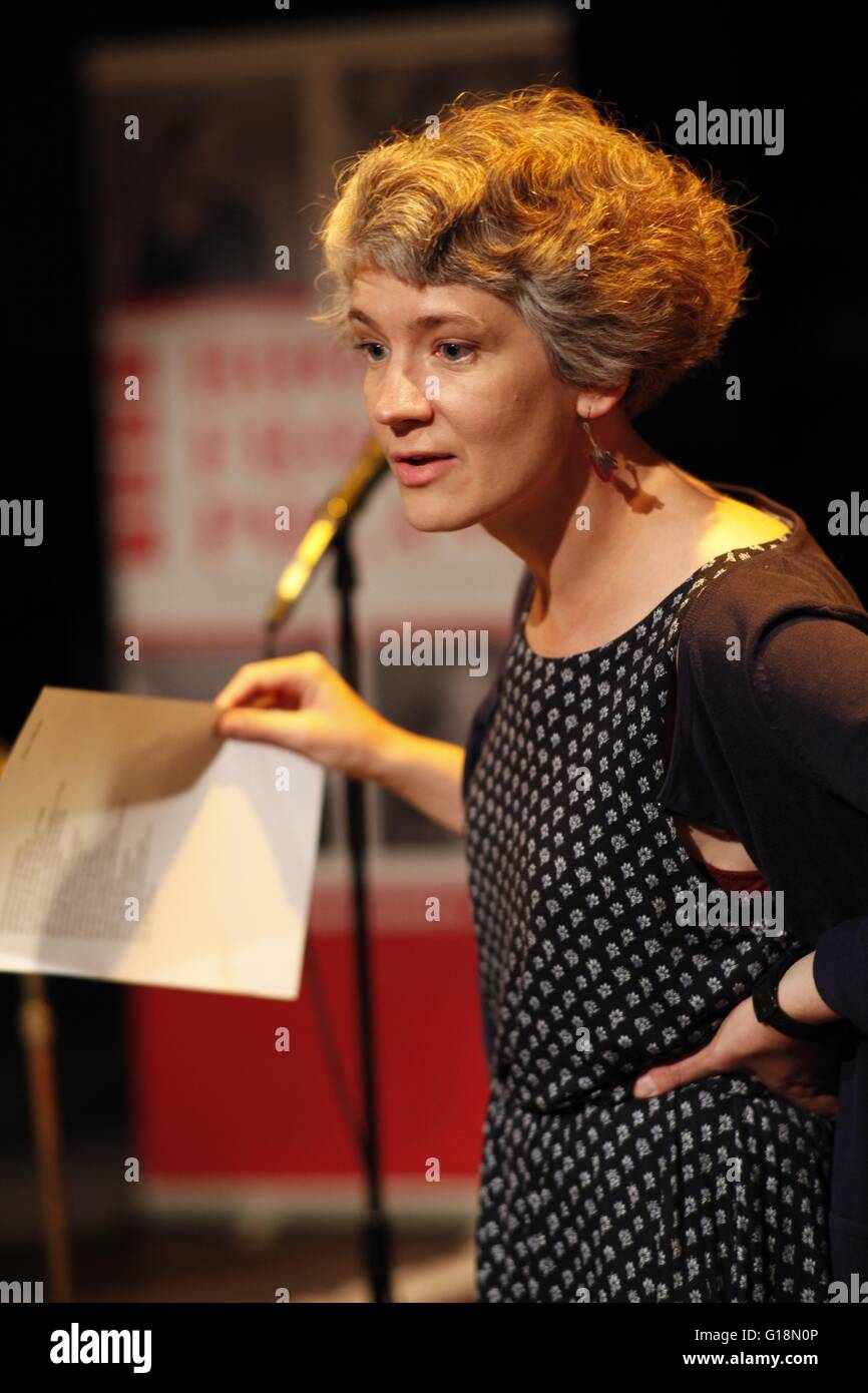 Chicago, Illinois. 9 April 2016. Poet Krystyna Dąbrowska reads at opening event for Poland at BookExpo America 2016 Credit:  David A. Goldfarb/Alamy Live News Stock Photo