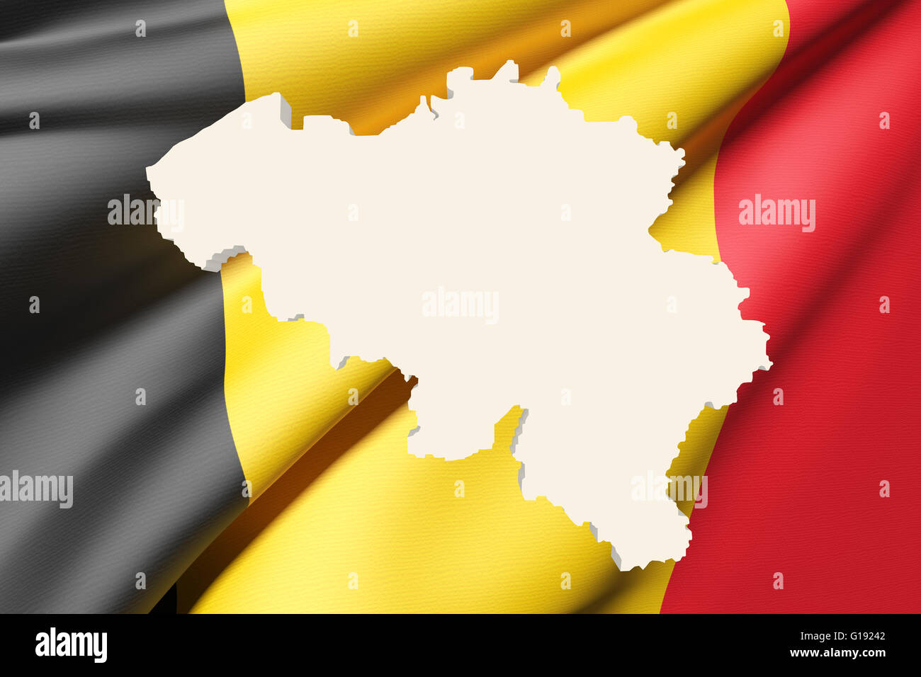 3d rendering of Belgium map and flag on background Stock Photo - Alamy
