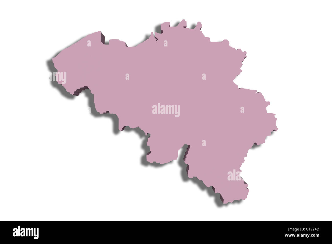 3d rendering of a Belgium map on white background Stock Photo - Alamy