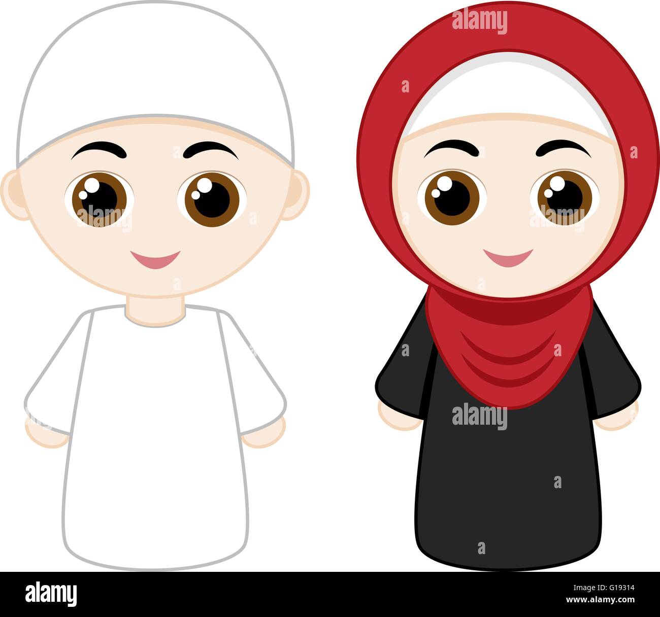 Cartoon muslim couple hi-res stock photography and images - Alamy