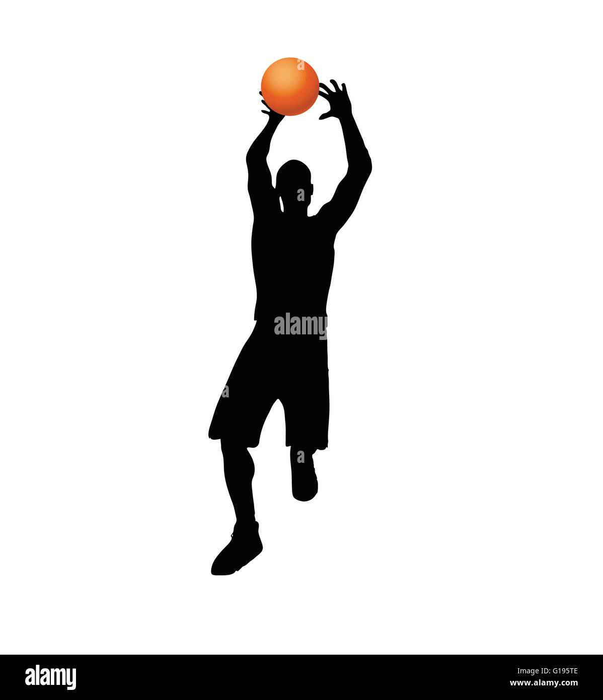 Vector Image - basketball player man silhouette isolated on white ...