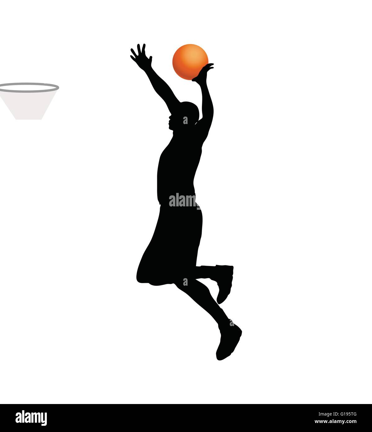 Vector Image - basketball player man silhouette isolated on white ...