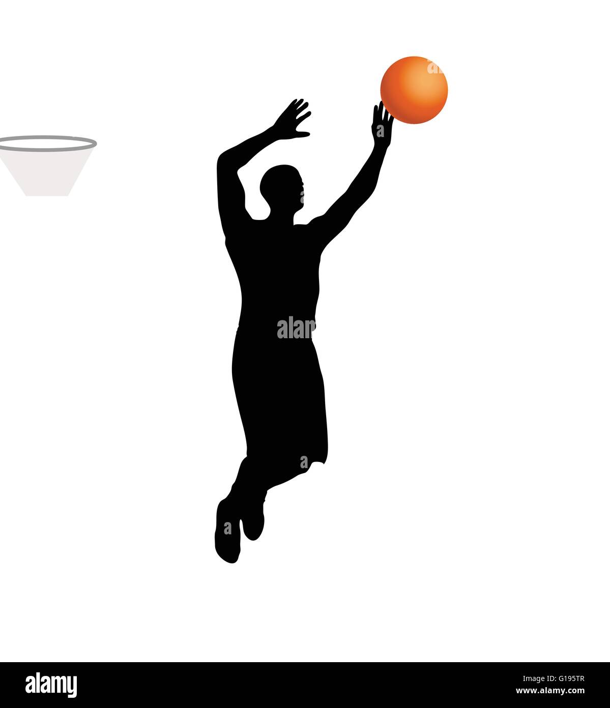 Vector Image - basketball player man silhouette isolated on white ...