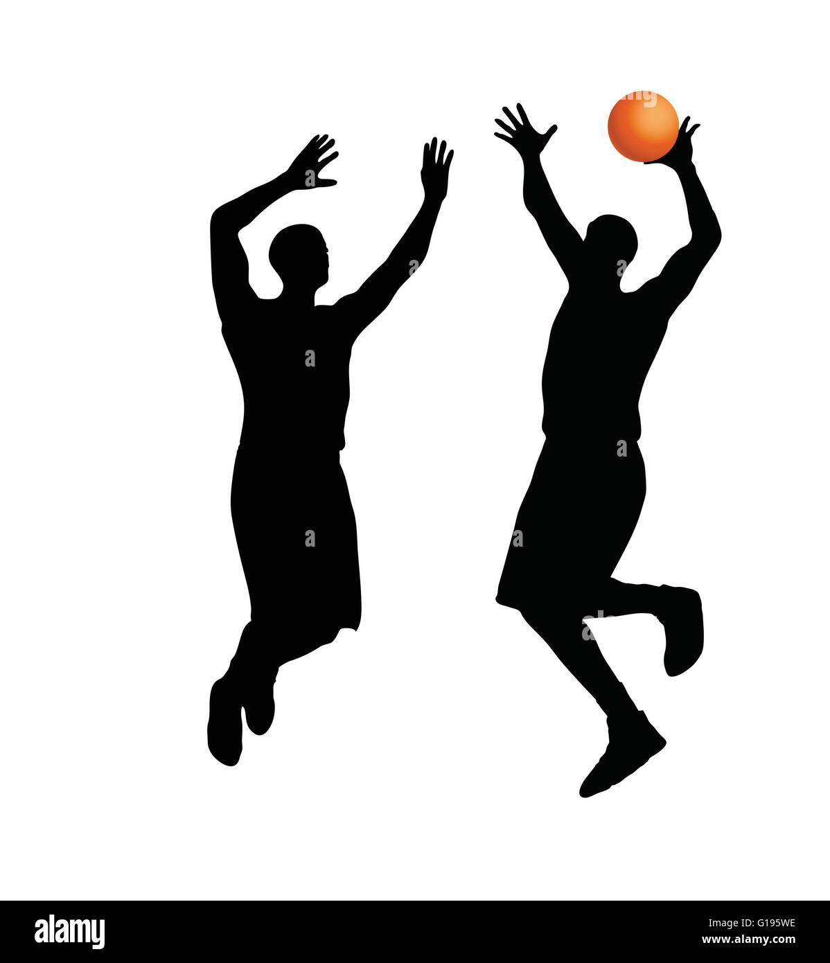 Vector Image - basketball player man silhouette isolated on white background Stock Vector