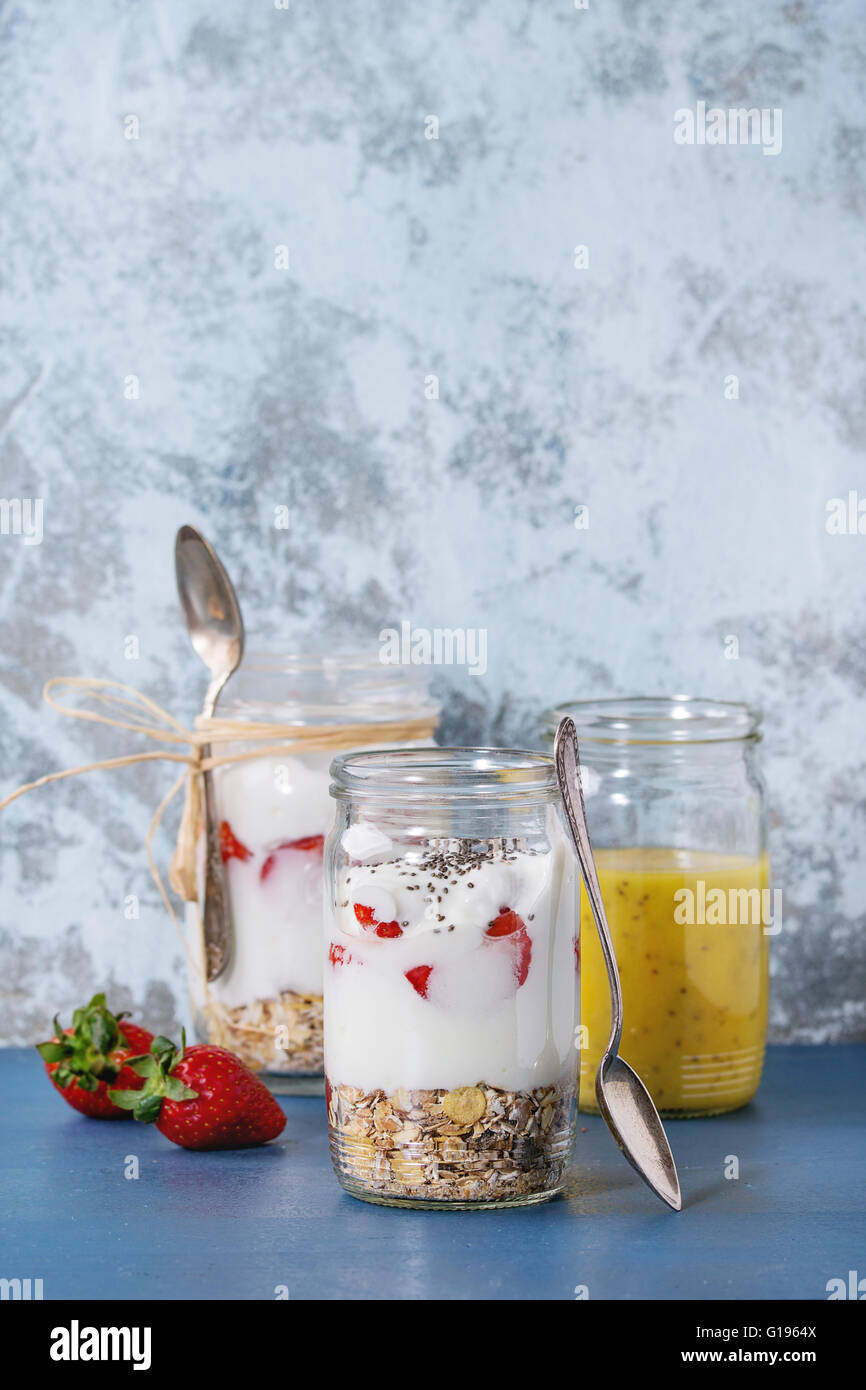 Breakfast with muesli and yoghurt Stock Photo Alamy