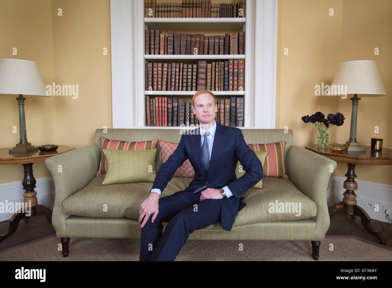 34 year old Oliver Wallop, Viscount Lymington, at Farleigh House Stock