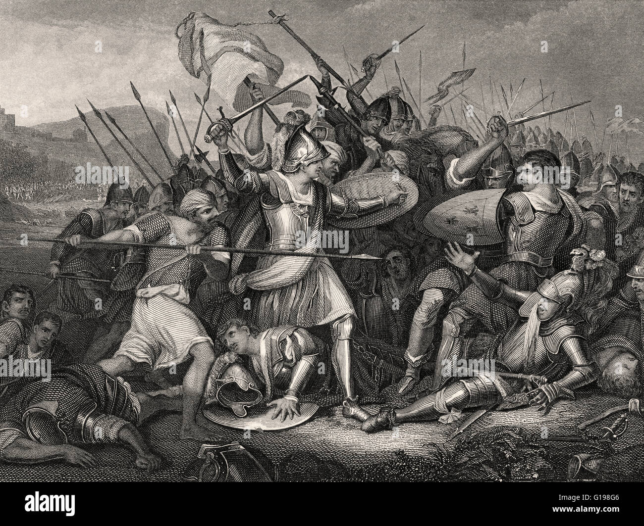 The Battle of Agincourt or Azincourt, 1415, Hundred Years' War Stock Photo