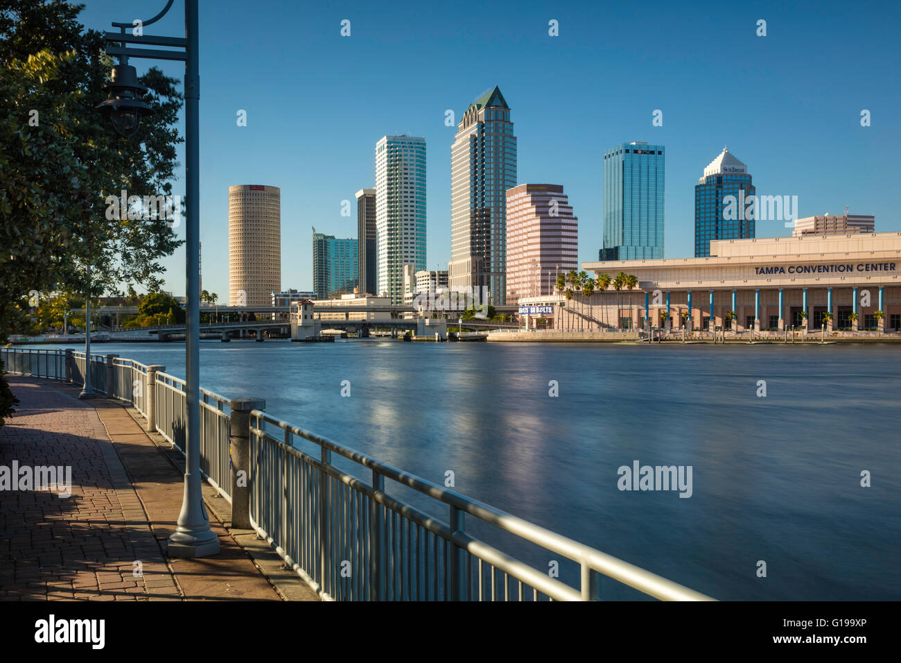 Skyline of Tampa from Davis Island, Tampa, Florida, USA Stock Photo